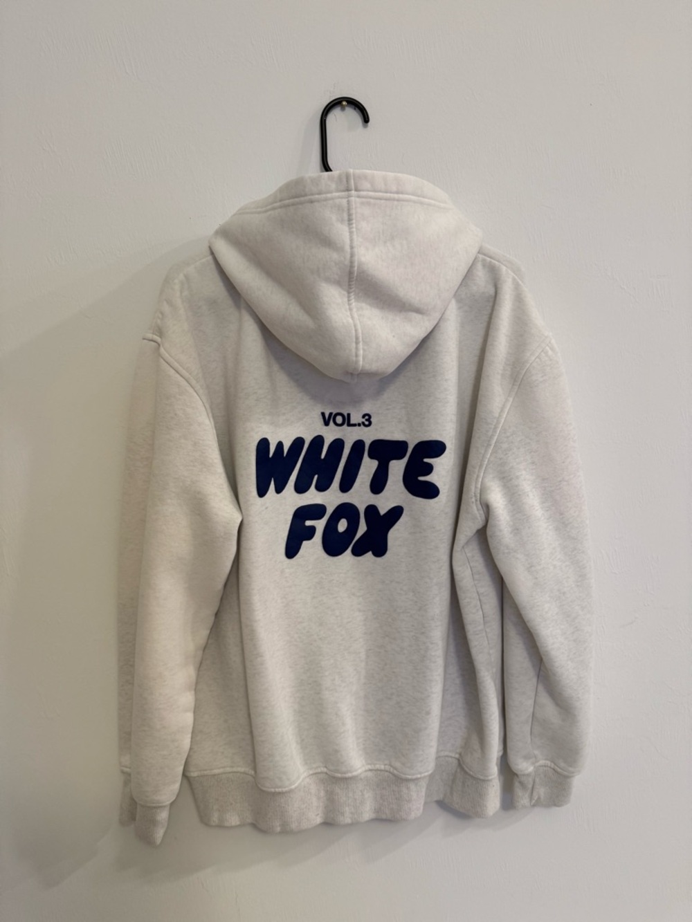 White Fox Boutique White Hoodie with Navy Logo - Picture 2 of 3